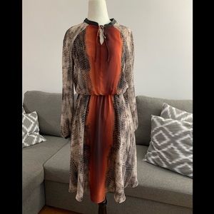 Nine WEst Snake Skin Print Midi Dress